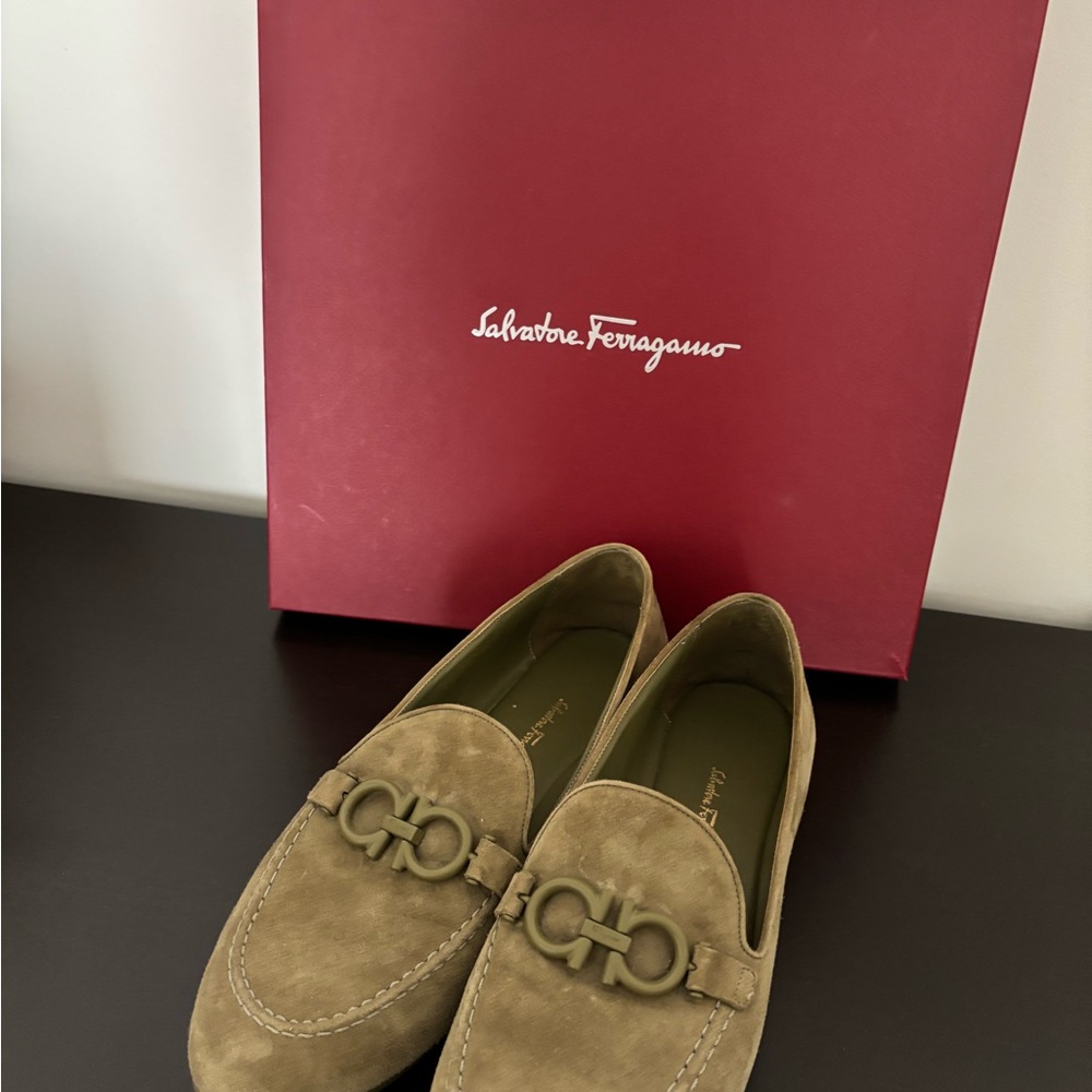 Salvatore Ferragamo Olive Loafers for Women